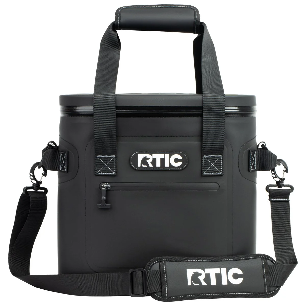 Black RTIC 20 Can Ultra-Tough Soft Cooler with shoulder strap