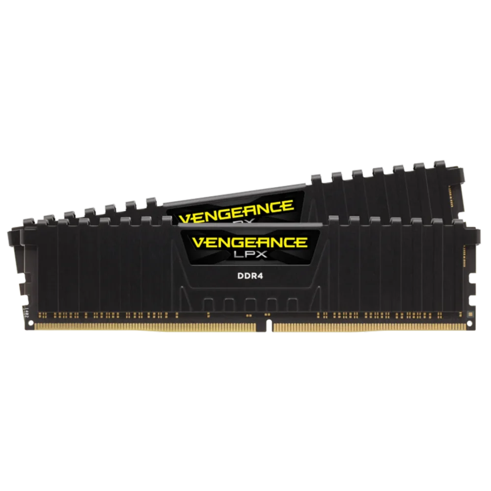 Corsair Vengeance LPX desktop DDR4 memory with black low-profile heat spreaders
