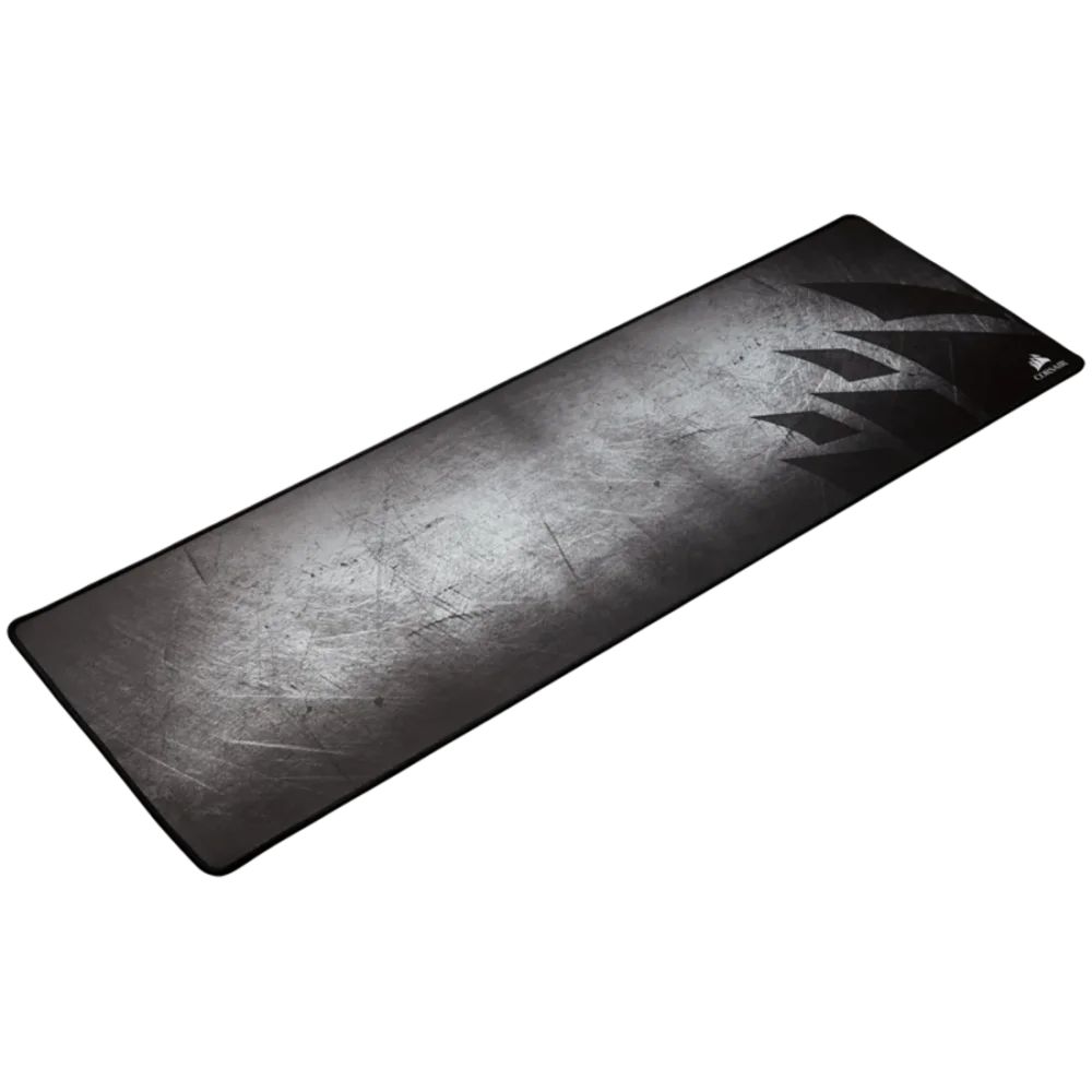 Corsair MM300 Extended black and gray cloth mat with stitched edges