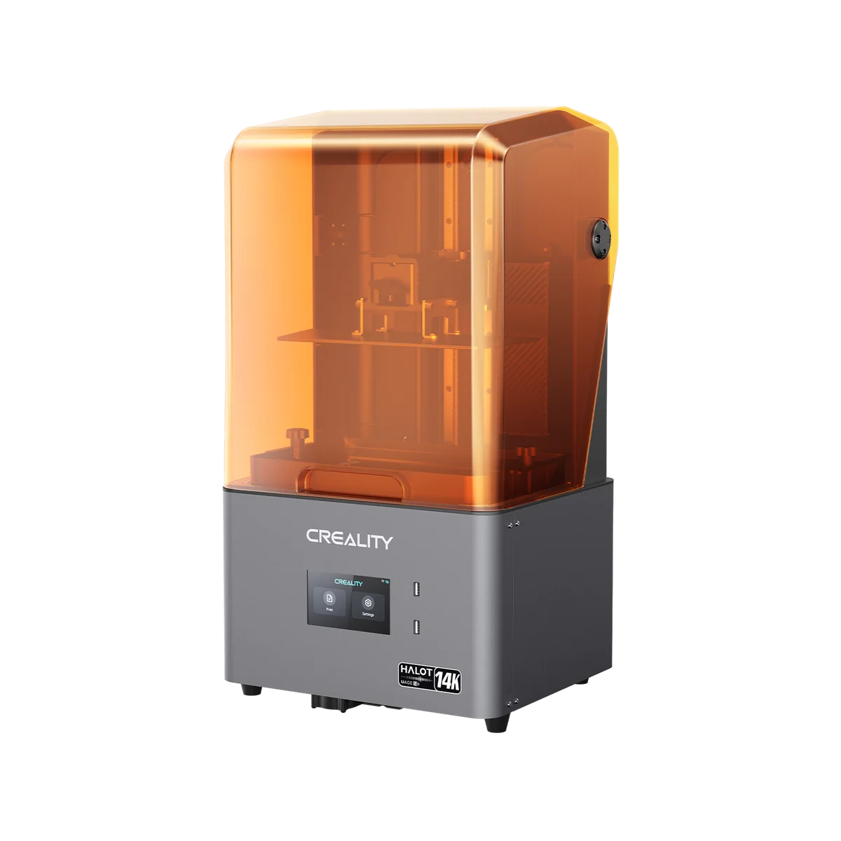 Creality HALOT-MAGE S resin printer with flip-up cover