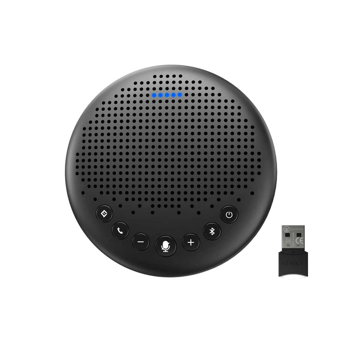 EMEET Luna speakerphone and its USB wireless adapter