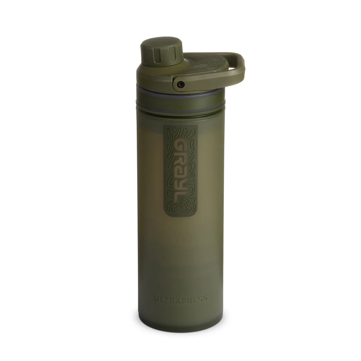 Olive GRAYL UltraPress 16.9-ounce water purifier bottle