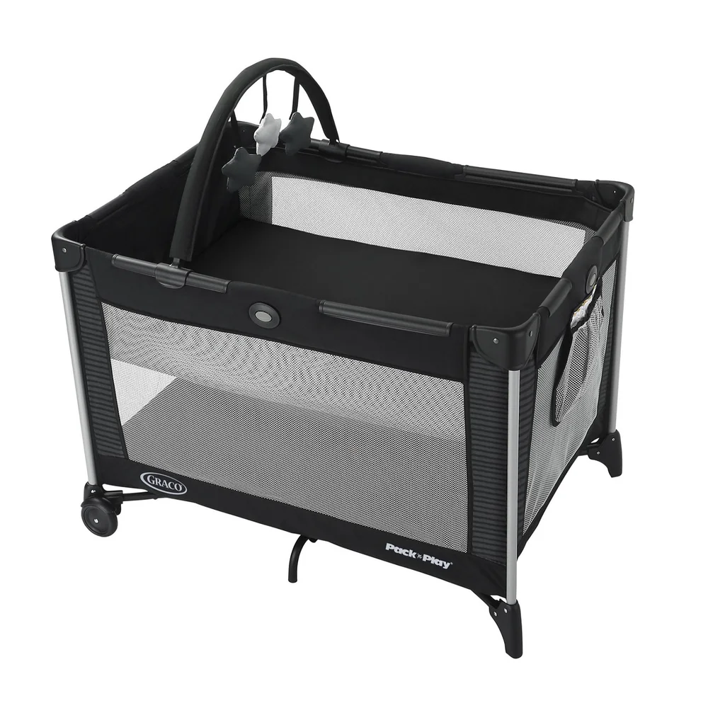Graco On the Go playard in Kaden with removable bassinet and toy bar