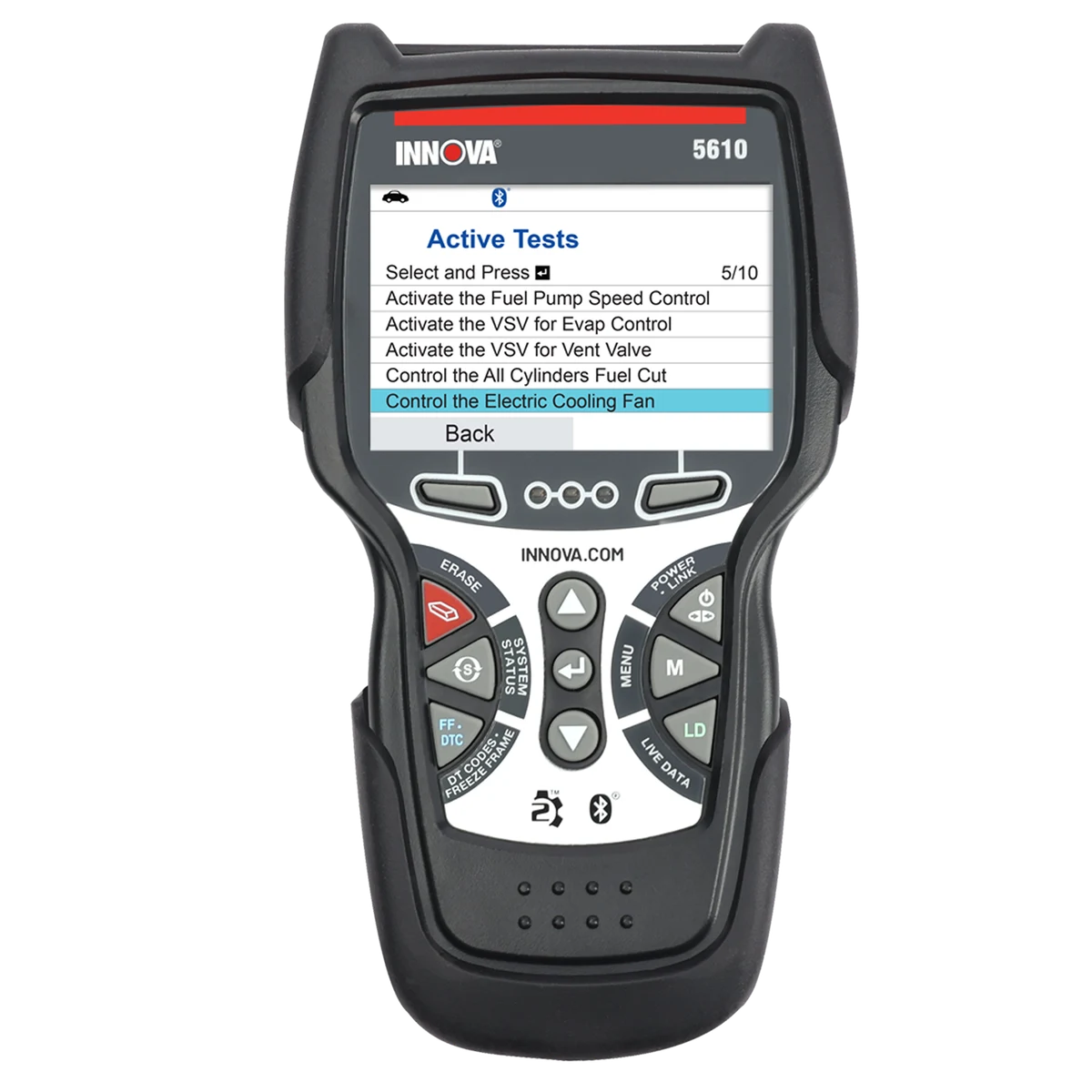 Innova 5610 handheld diagnostic scanner with its color screen and physical controls