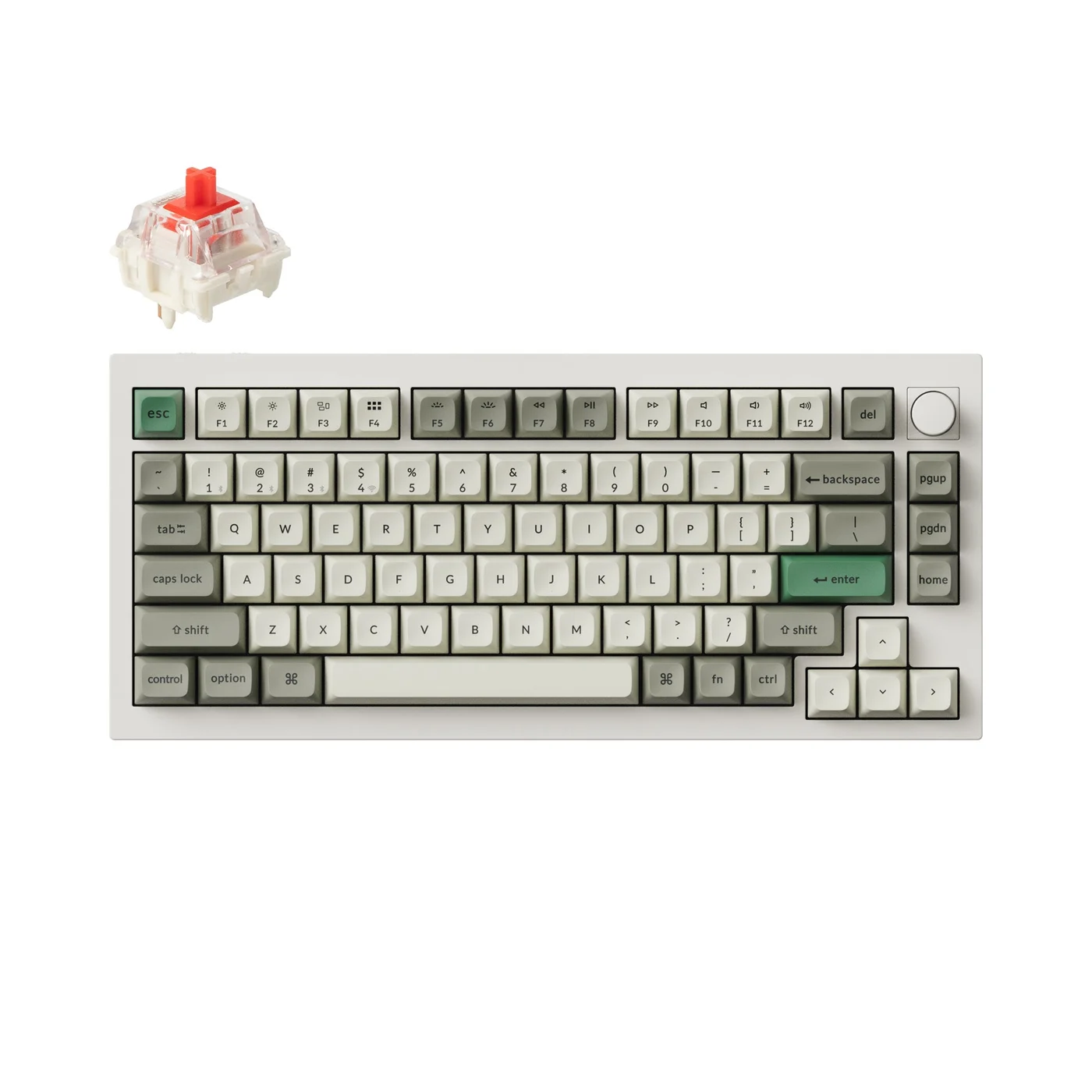 Keychron Q1 Max Shell White 75% keyboard with knob and Gateron Jupiter Red switch