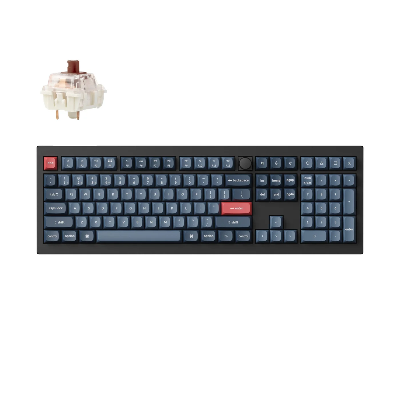 Keychron V6 Max Carbon Black full-size keyboard with knob, numpad and Jupiter Brown switch