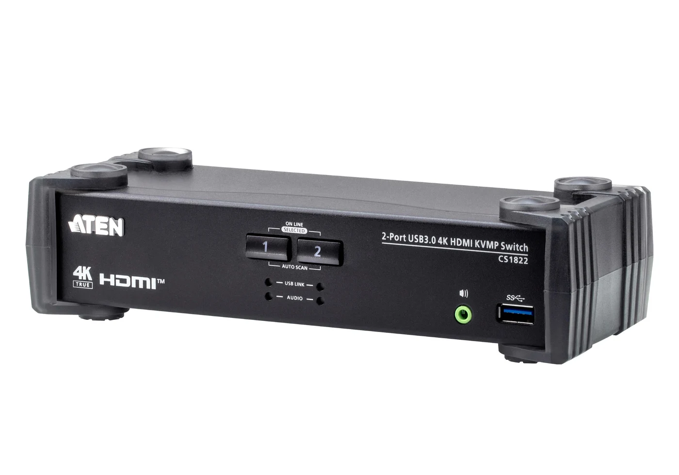 ATEN CS1822 single-monitor HDMI KVM with front selection buttons and USB port