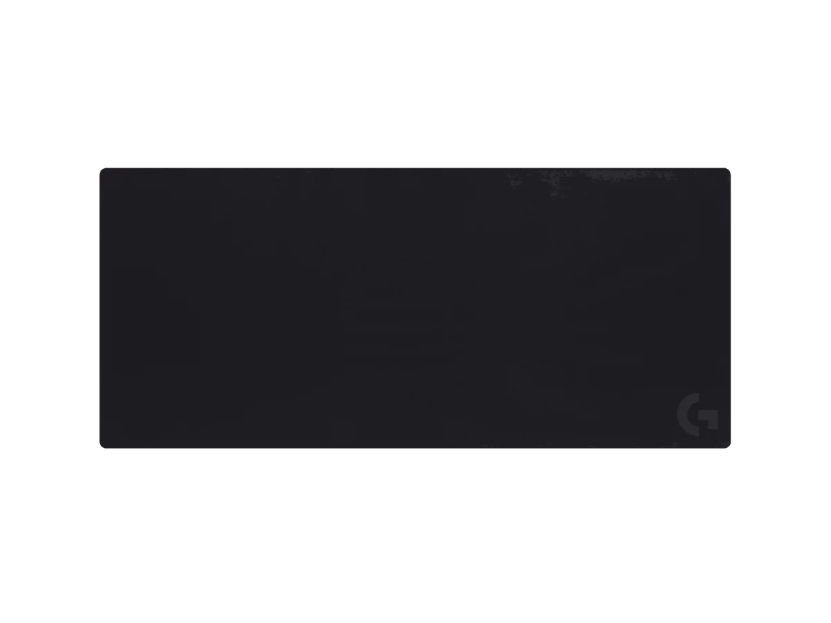 Logitech G840 XL black cloth mat with dark corner logo