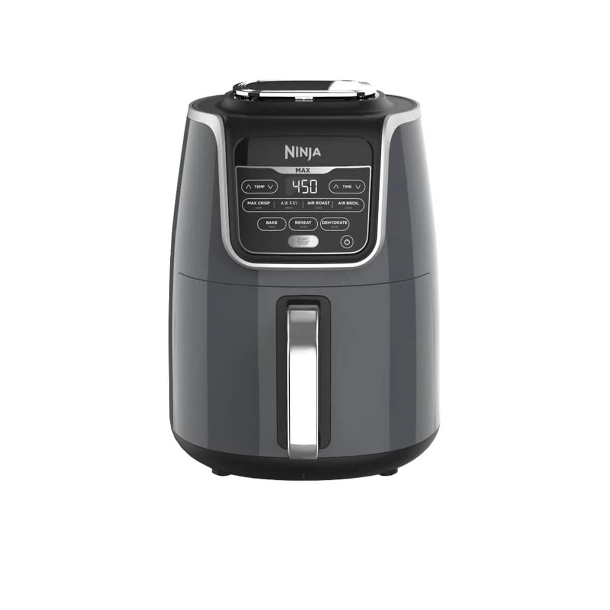 Ninja AF161 Max XL gray air fryer with digital control panel and Max Crisp function button