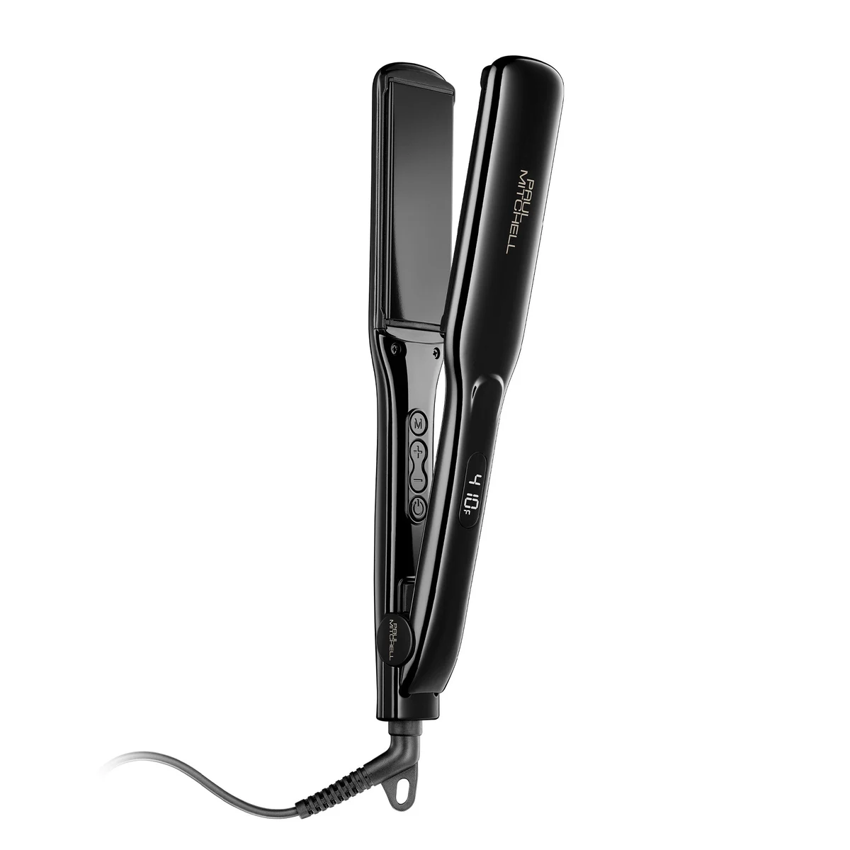 Paul Mitchell Smooth+ XL black flat iron with wide ceramic plates and digital temperature controls
