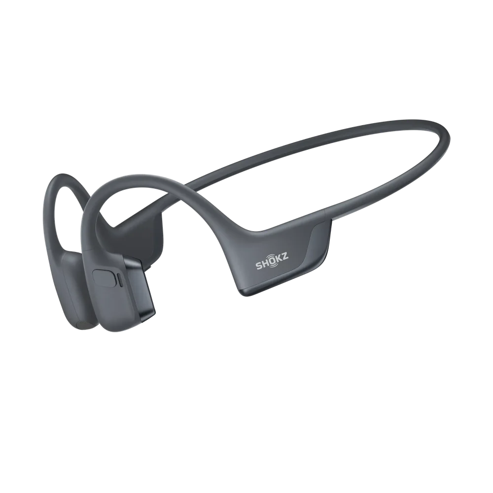 Black Shokz OpenRun Pro 2 open-ear headphones with a wraparound neckband