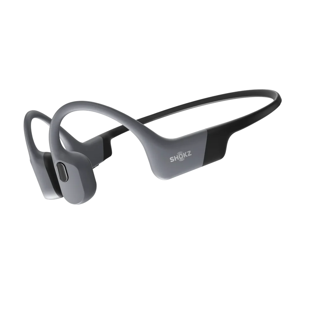 Gray Shokz OpenSwim Pro headphones with wraparound band