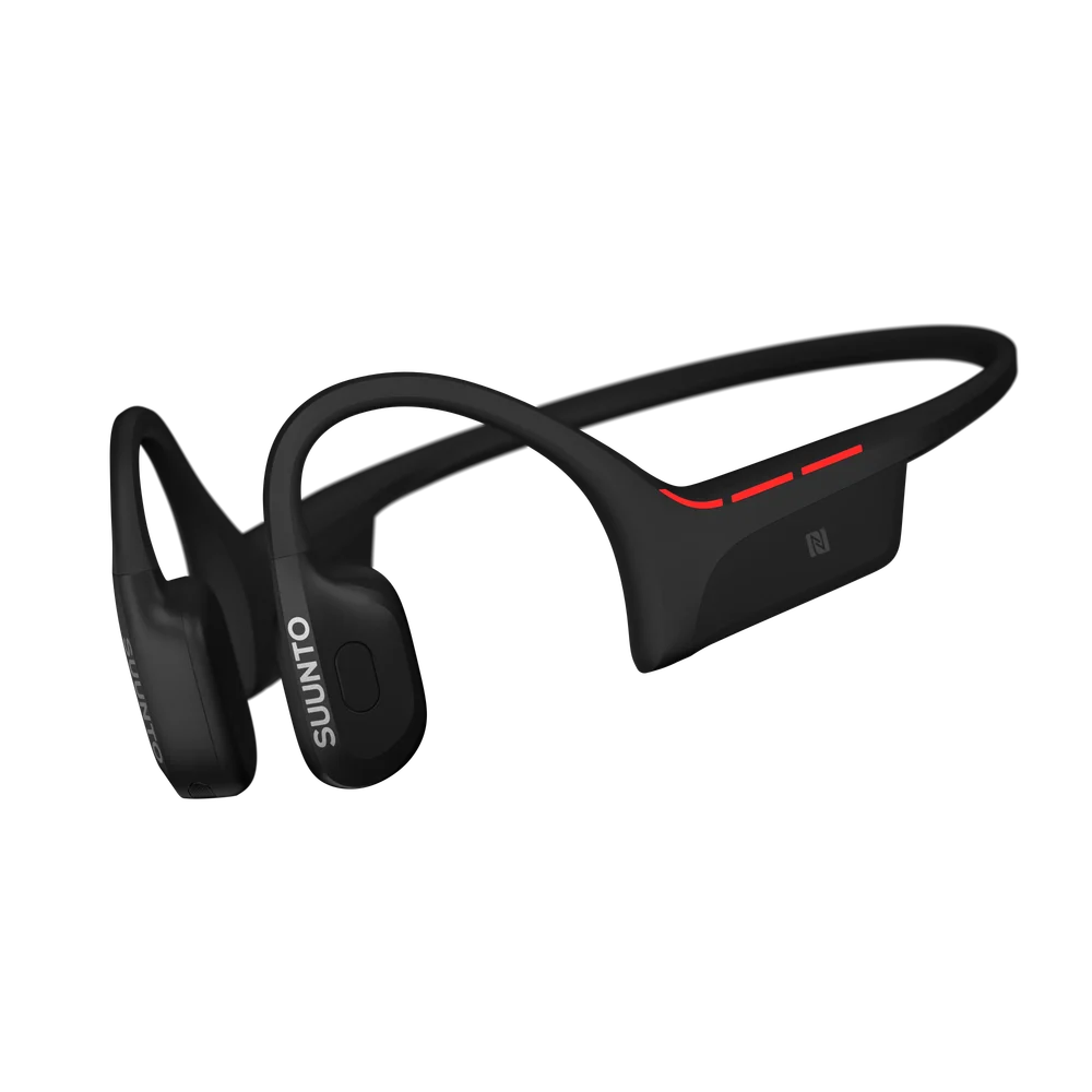 Black Suunto Wing 2 headphones with illuminated side LEDs