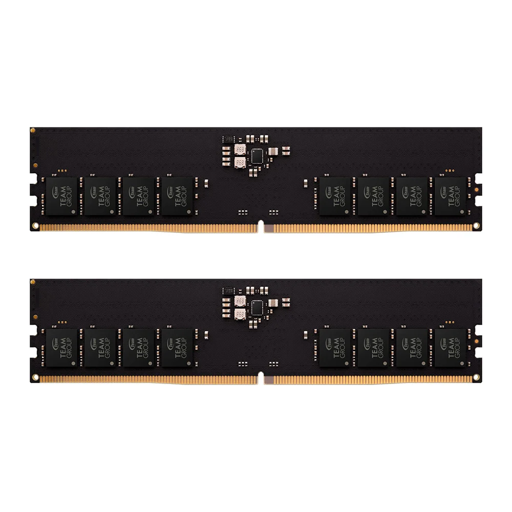 TEAMGROUP ELITE DDR5 full-length desktop memory modules with exposed circuit boards