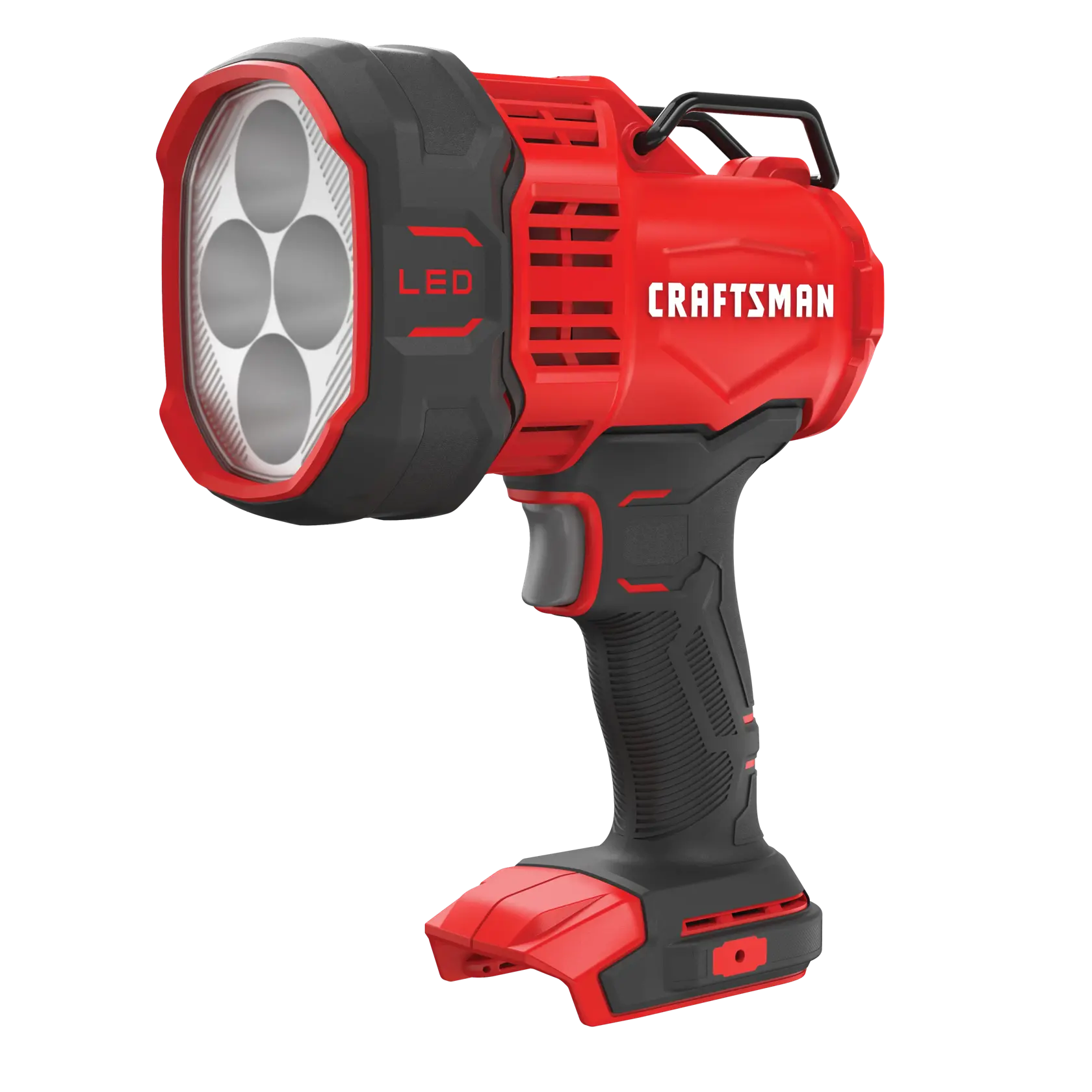 CRAFTSMAN CMCL060B red handheld V20 spotlight with four front LEDs
