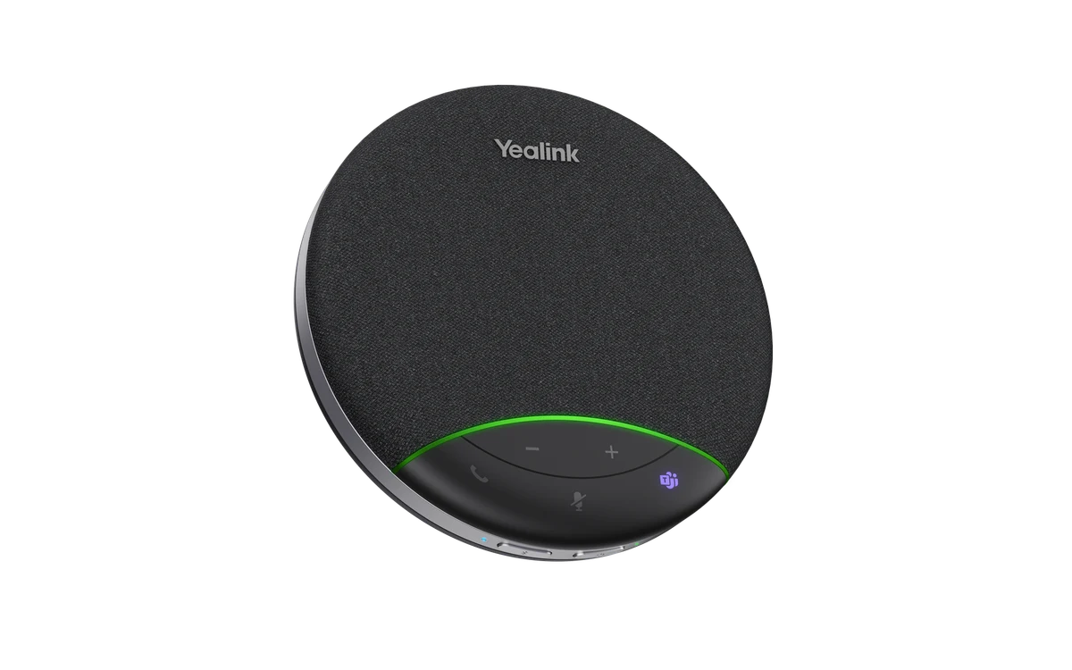 Yealink SP92 speakerphone with fabric grille, green status light and call controls